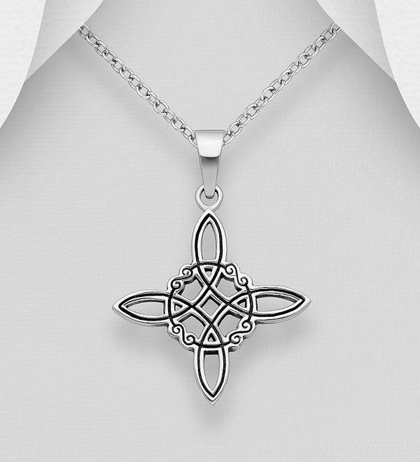 Sterling Silver Witches Knot Pendant Necklace