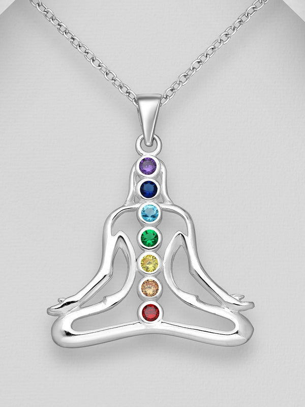 Sterling Silver Chakra Pendant Necklace