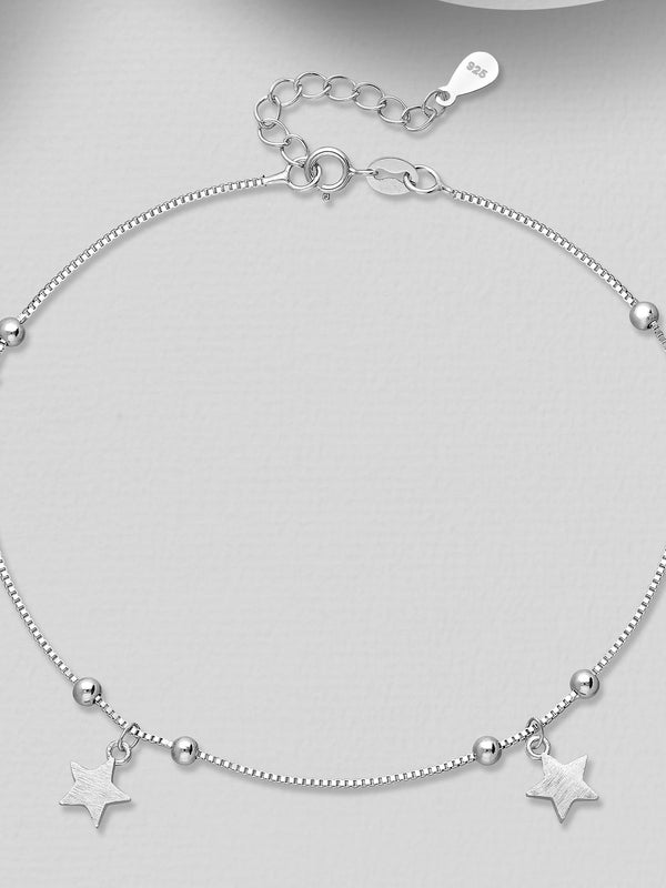 Sterling Silver Star Anklet