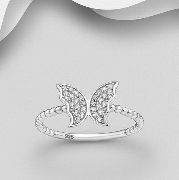 Sterling Silver Butterfly Ring