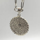 Aztec Calendar Mayan Sun Charm Pendant Diamond Cuts