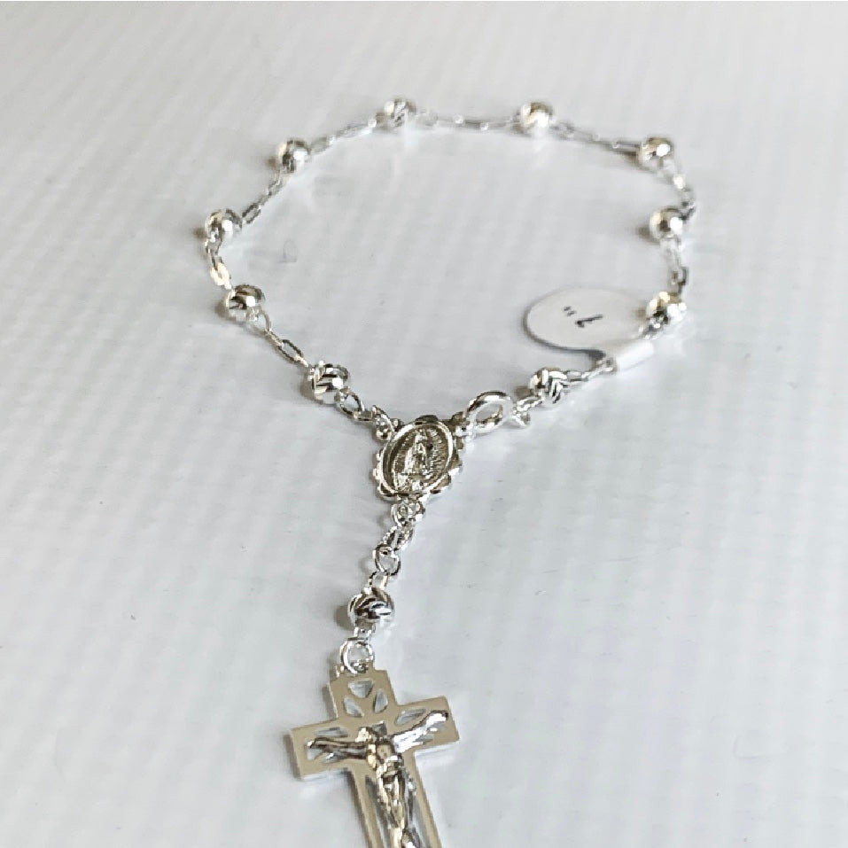 Sterling Silver Rosary Bracelet