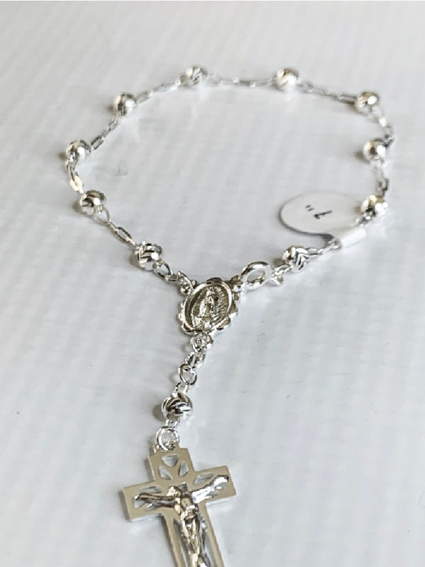 Sterling Silver Rosary Bracelet