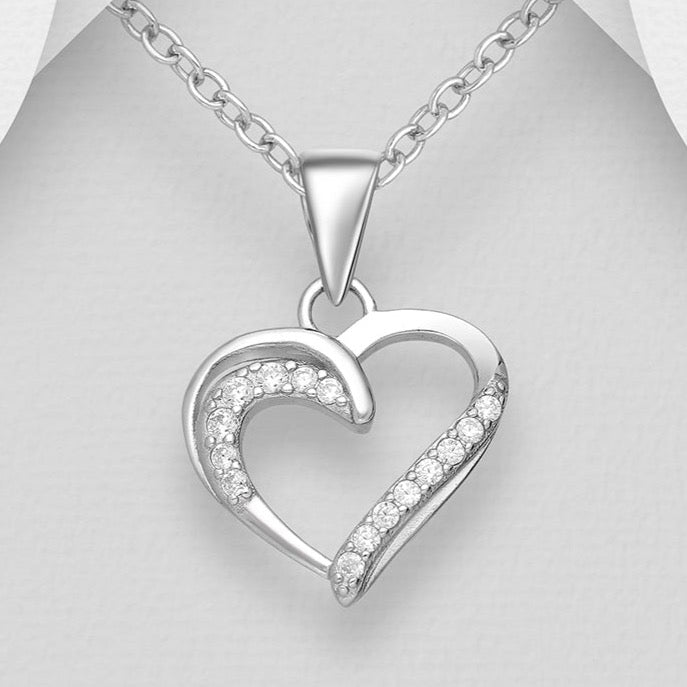 Sparkling Heart Pendant Necklace