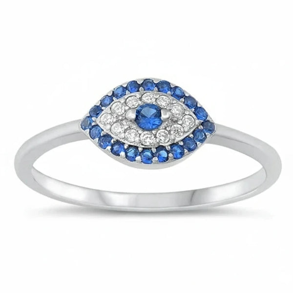 Sterling Silver Evil Eye Ring