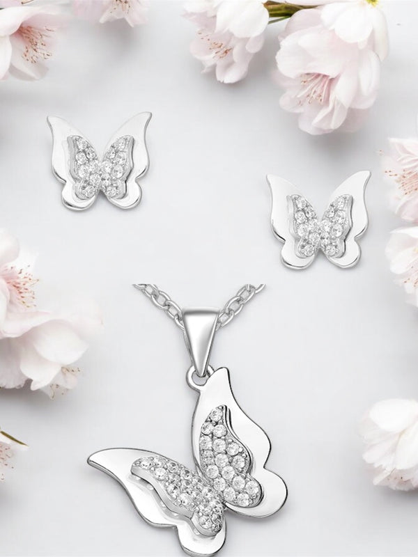 Sparkling Butterfly Jewelry Set