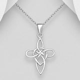 Sterling Silver Celtic Witches Knot Pendant Necklace