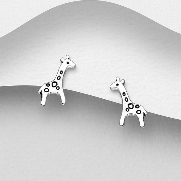 Sterling Silver Giraffe Earrings.