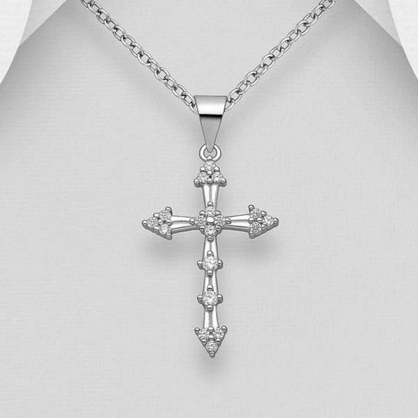 Sparkling Cross Dangle Pendant Necklace