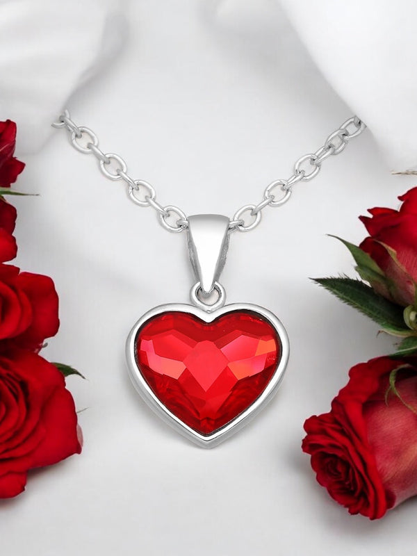 Fine Austrian Crystal Heart Pendant Necklace