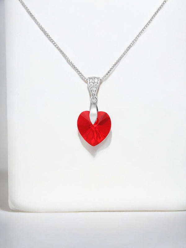 Fine Heart Austrian Crystal Pendant Necklace