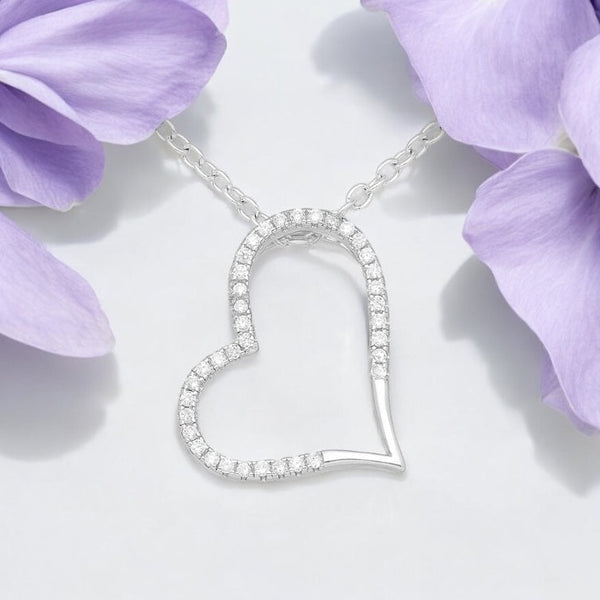 Sparkling Freehand Heart Pendant Necklace