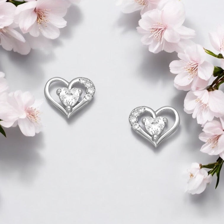 Sparkling Heart Earrings