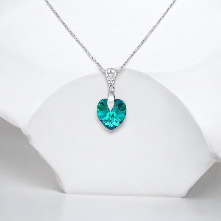Fine Heart Austrian Crystal Pendant Necklace