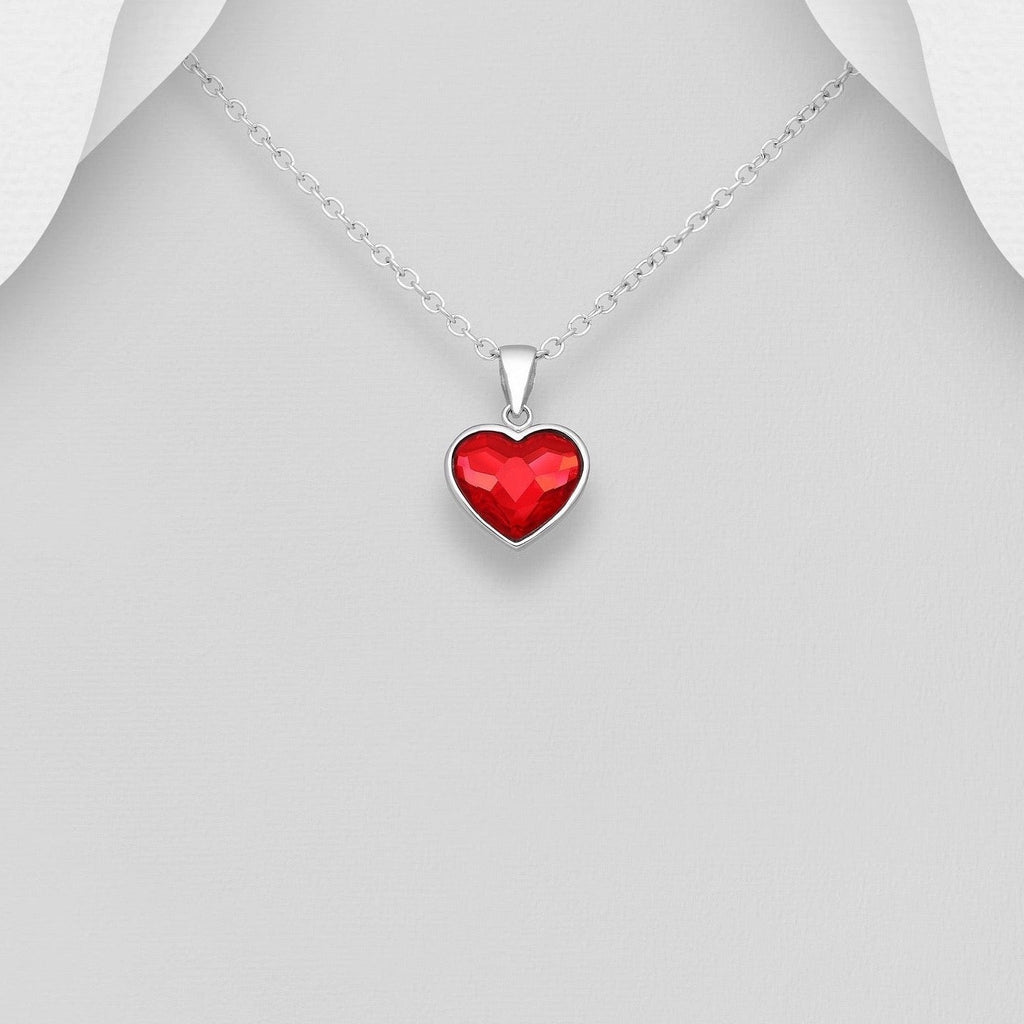 Fine Austrian Crystal Heart Pendant Necklace