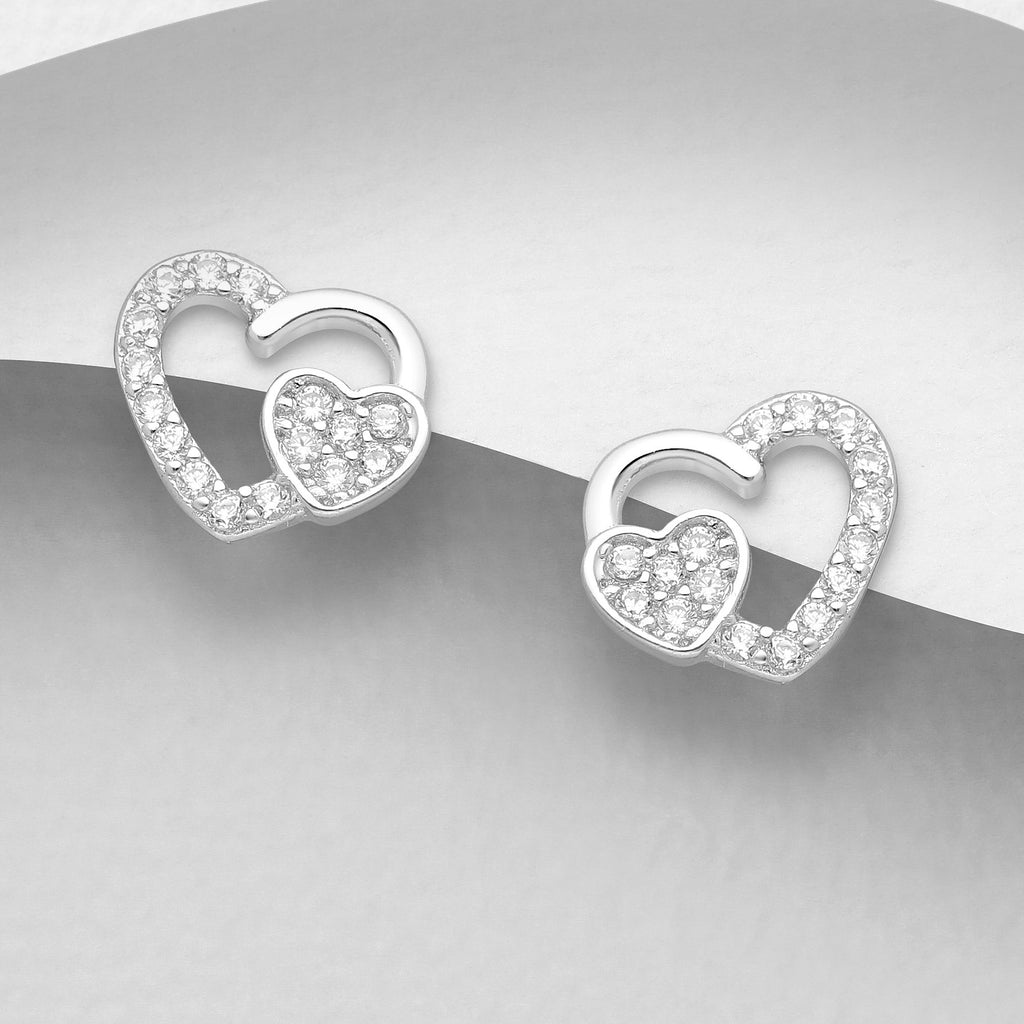 Sparkling Doble Heart Earrings