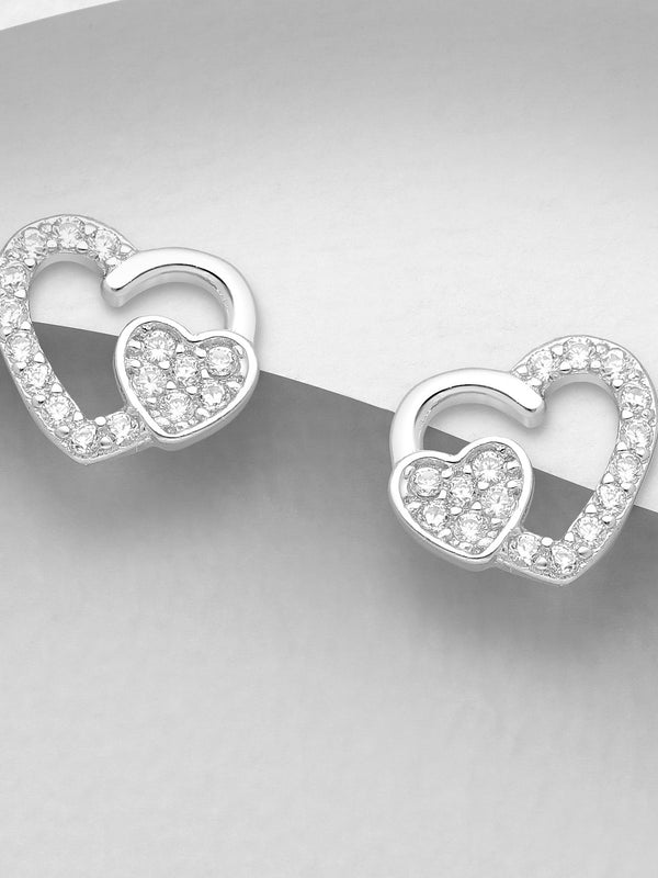 Sparkling Doble Heart Earrings
