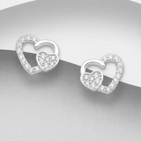 Sparkling Doble Heart Earrings