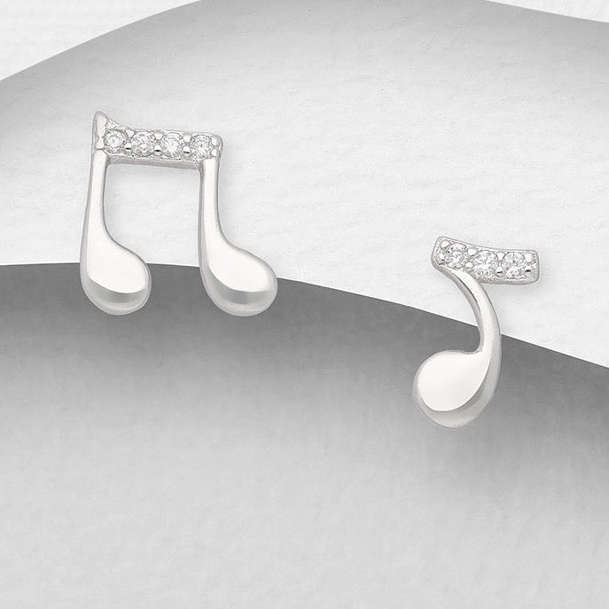 Sterling Silver music note earrings
