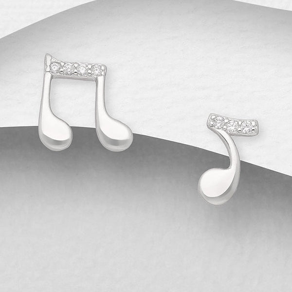 Sterling Silver music note earrings