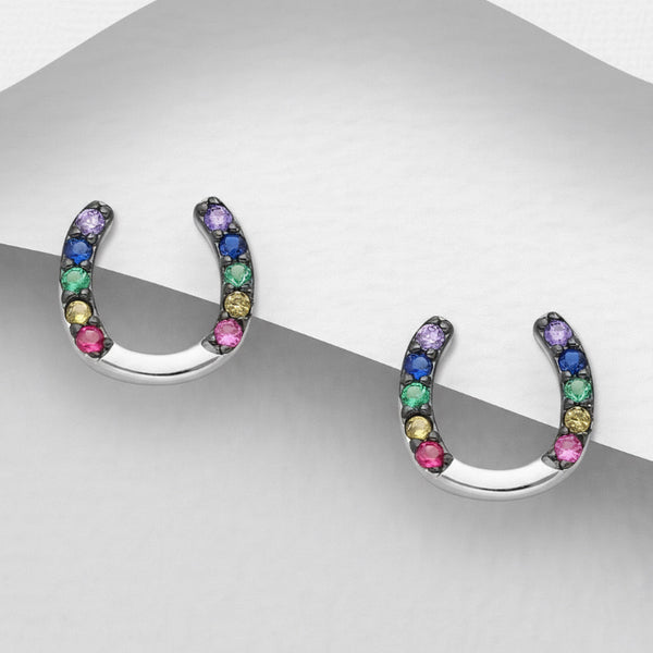 Sterling Silver Horseshoe Earrings