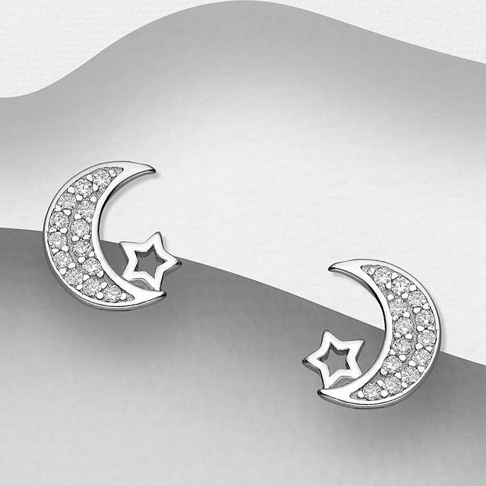 Shine Moon and Star Earrings