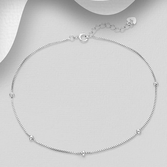 Sterling Silver Balls Anklet