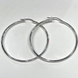 Sterling Silver Texture Hoop Earrings