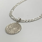 Aztec Calendar Mayan Sun Charm Pendant Diamond Cuts