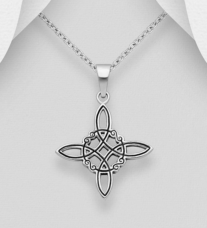 Sterling Silver Witches Knot Pendant Necklace