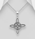 Sterling Silver Witches Knot Pendant Necklace
