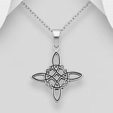 Sterling Silver Witches Knot Pendant Necklace