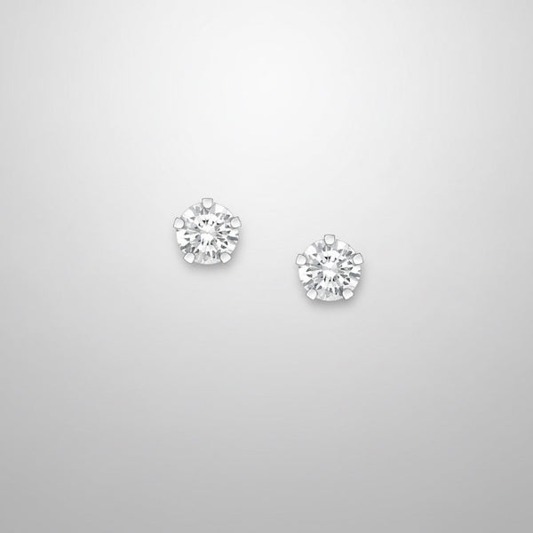 Clear Round Sterling Silver Clear Round