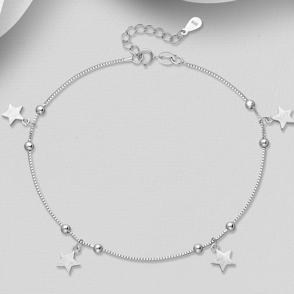 Sterling Silver Star Anklet