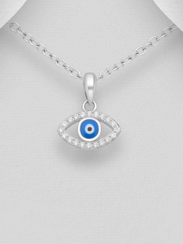Sterling Silver All-seeing Eye Pendant Necklace