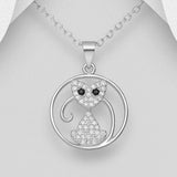 Sparkling Cat Pendant Necklace