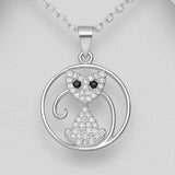 Sparkling Cat Pendant Necklace