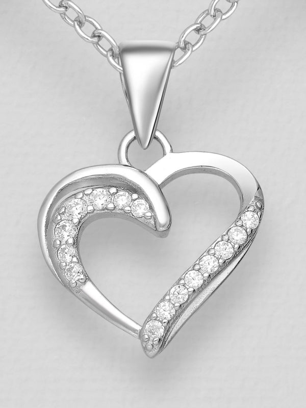 Sparkling Heart Pendant Necklace