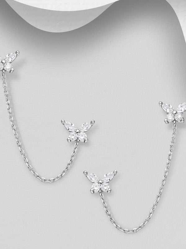Sterling Silver Butterfly Earrings