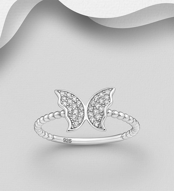 Sterling Silver Butterfly Ring