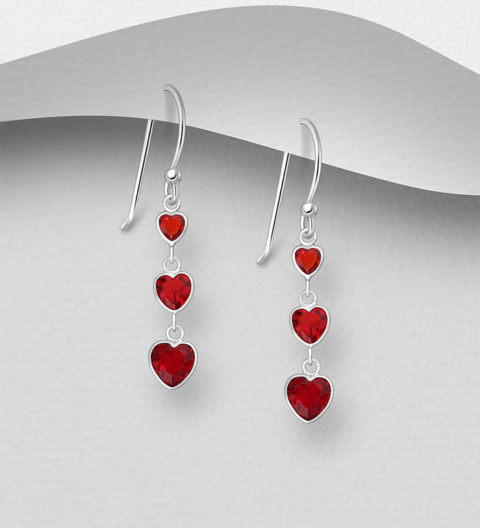 Silver Heart Hook Earrings