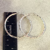 Sterling Silver Texture Hoop Earrings