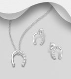 Sterling Silver Horseshoe Jewelry Set