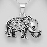 Sterling Silver Elephant Pendant Necklace