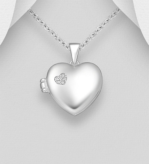 Sterling Silver Heart Locket Necklace