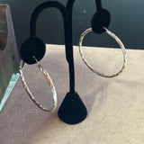 Sterling Silver Texture Hoop Earrings