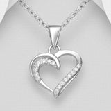 Sparkling Heart Pendant Necklace