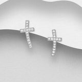 Sterling Silver Curved Cross Set