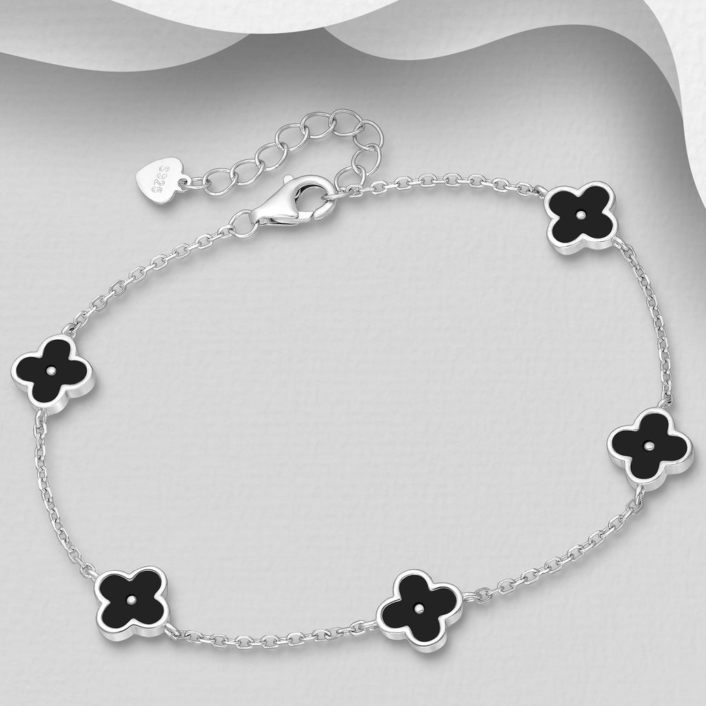 925 Sterling Silver Clover Bracelet