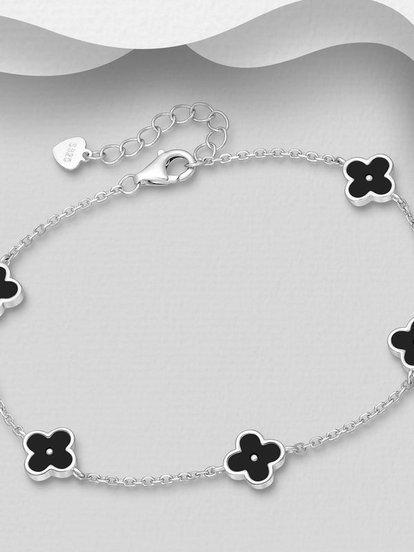 925 Sterling Silver Clover Bracelet